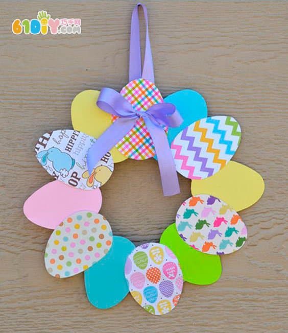 Children's handmade beautiful Easter egg garland