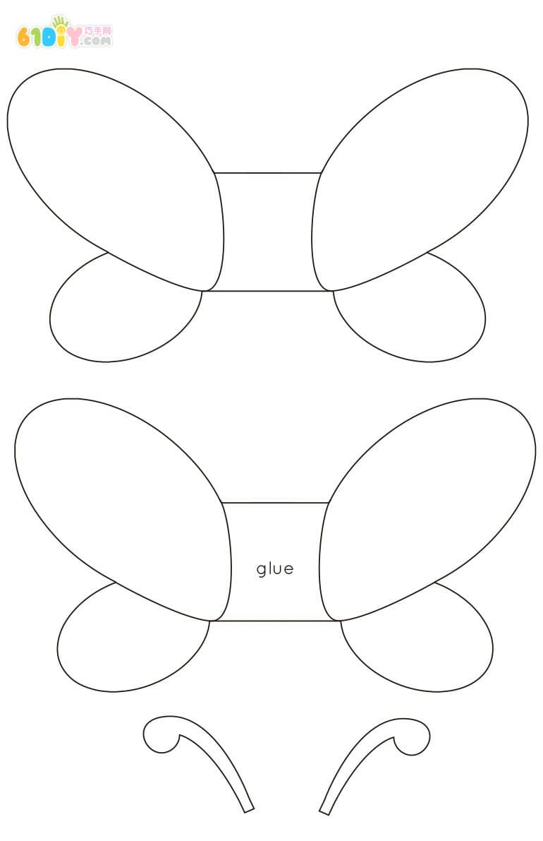 Children's handmade three-dimensional bee and small butterfly