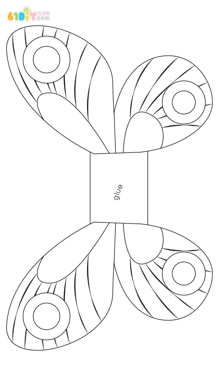 Children's handmade three-dimensional bee and small butterfly