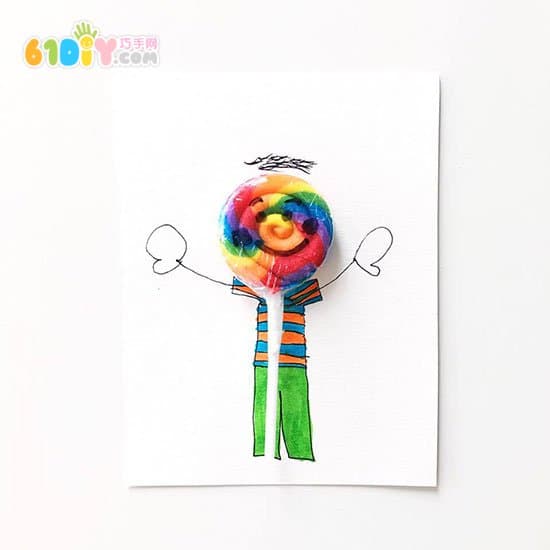 Handmade Rainbow Lollipops Card