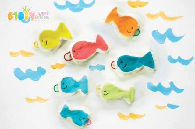 Clay handmade fishing toys