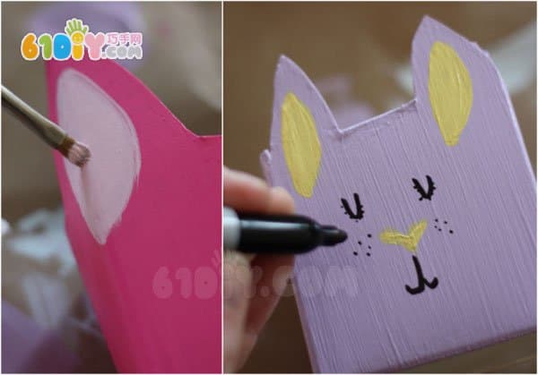 Waste milk box DIY making bunny potted