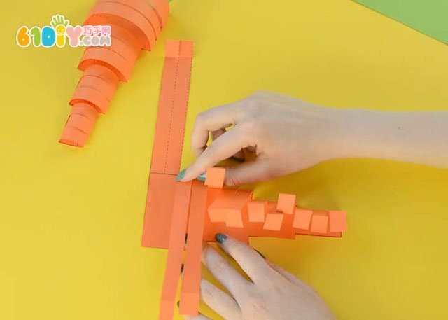 Easter handmade three-dimensional paper art carrot