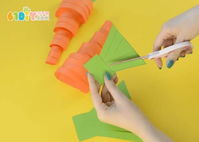 Easter handmade three-dimensional paper art carrot