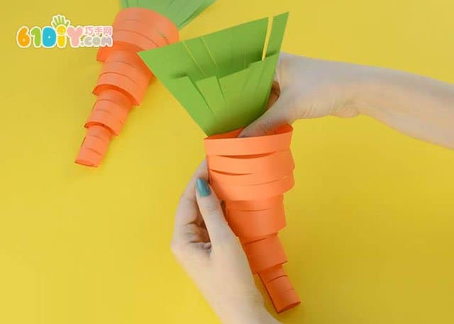 Easter handmade three-dimensional paper art carrot