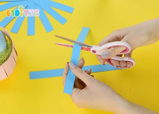 Children's handmade Easter egg paper basket