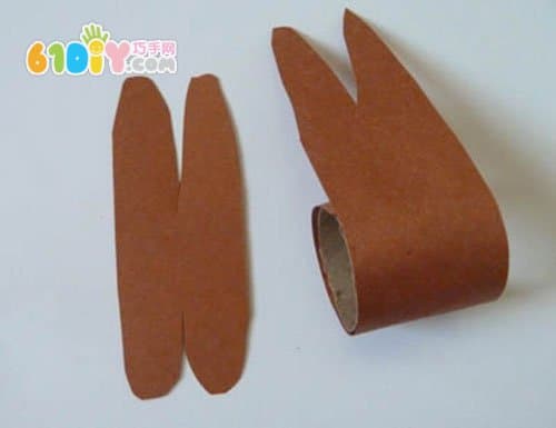 Roll paper tube making easter cute rabbit napkin ring leg