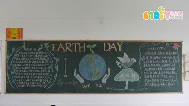 Pupils Earth Day Blackboard