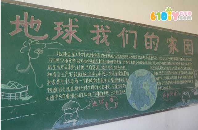 Pupils Earth Day Blackboard