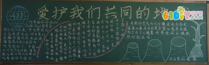 Pupils Earth Day Blackboard