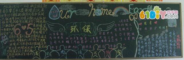 Pupils Earth Day Blackboard