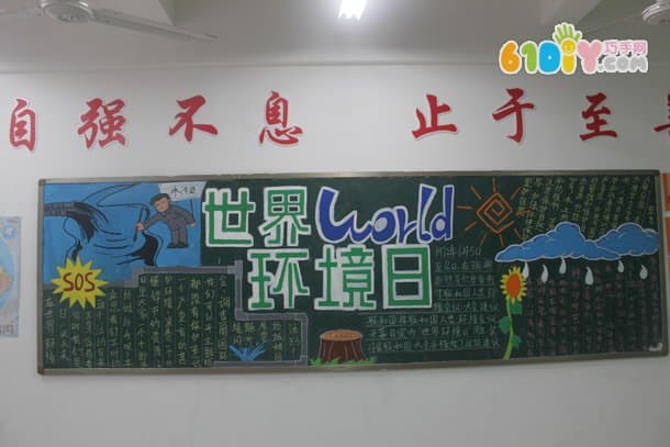 Pupils Earth Day Blackboard