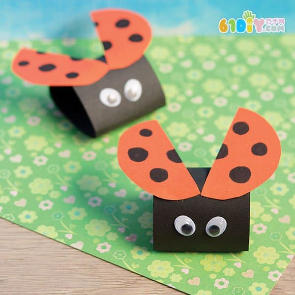 Jam paper DIY making three-dimensional little ladybug