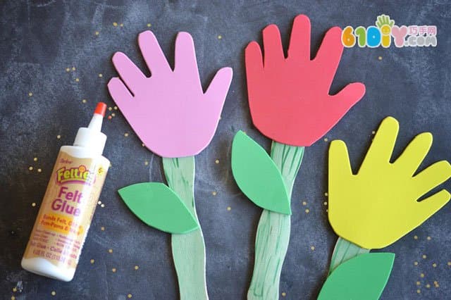 Children's handmade mother's day hand print bookmarks