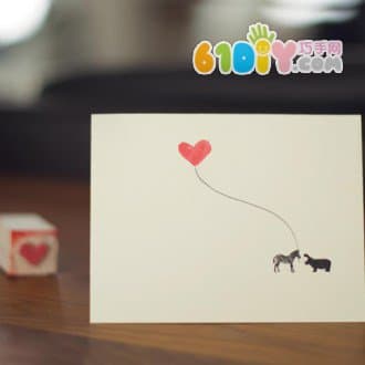 Simple hand drawn love greeting card