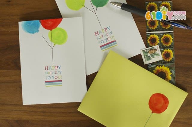 Hand drawn balloon birthday card