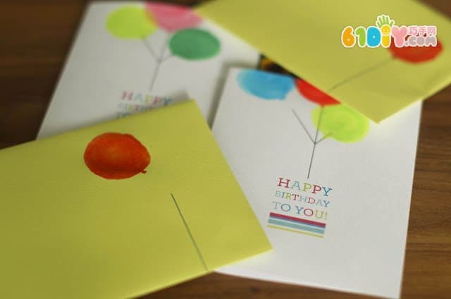 Hand drawn balloon birthday card