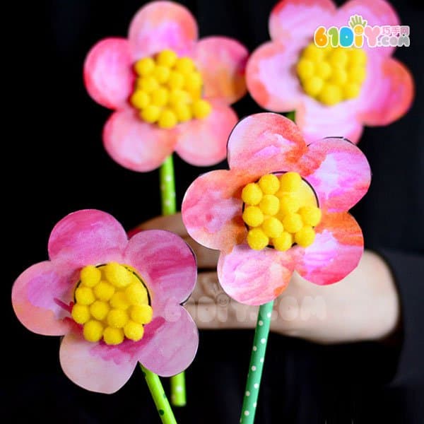 Children's handmade mother's day plush ball flowers