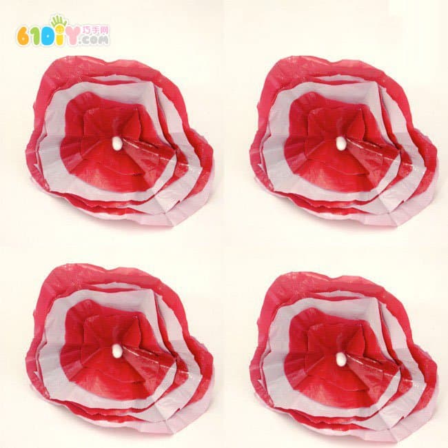 Waste plastic bag DIY making handmade flowers
