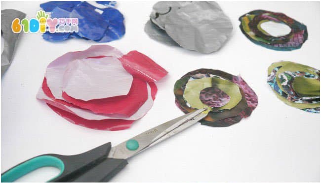 Waste plastic bag DIY making handmade flowers