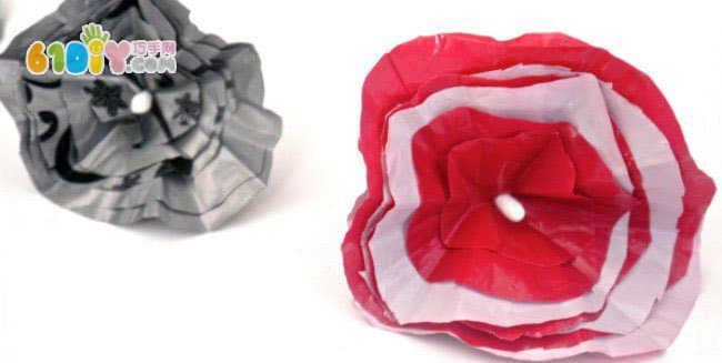 Waste plastic bag DIY making handmade flowers