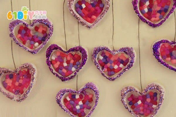 Mother's Day Children's Handmade Sparkling Love Ornaments