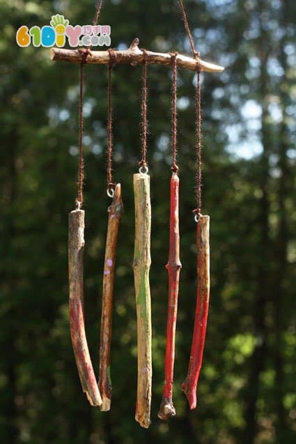 Children's DIY beautiful twig wind chimes