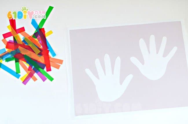 Father's Day DIY making colorful handprint card