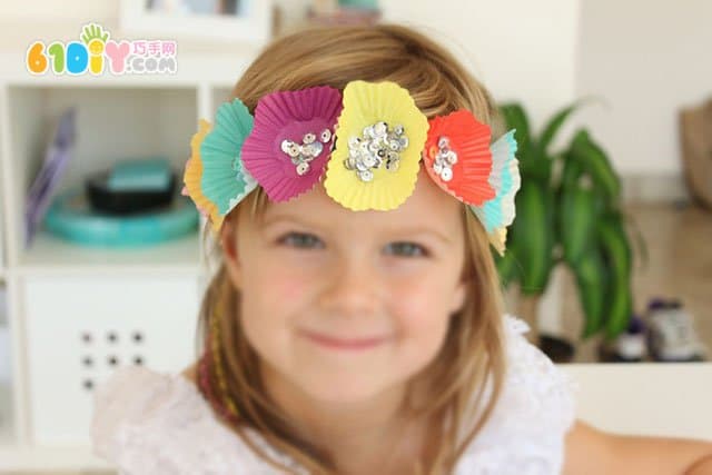 Beautiful beauty cake paper wreath headgear