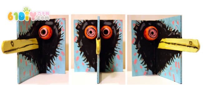 Children's wooden handmade three-dimensional face