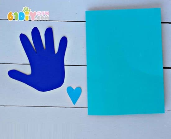 Children's handmade love little hands father's day card