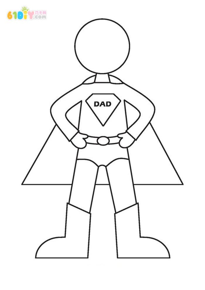 Father's Day Superman Dad Coloring Chart