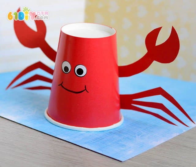 Paper cup DIY making big crab