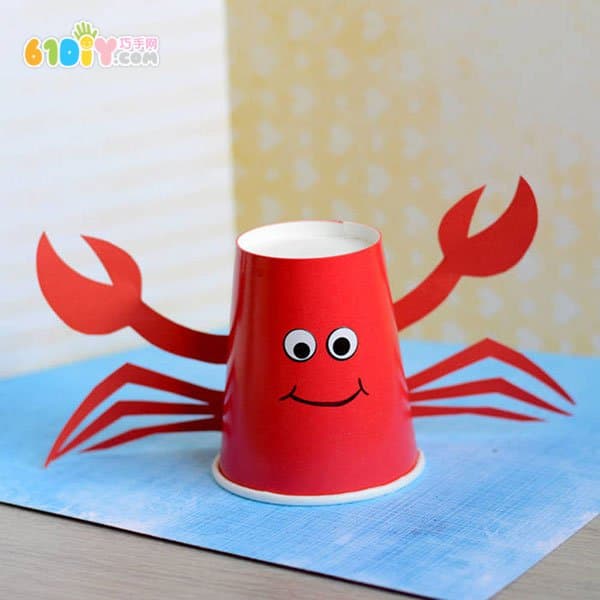 Paper cup DIY making big crab