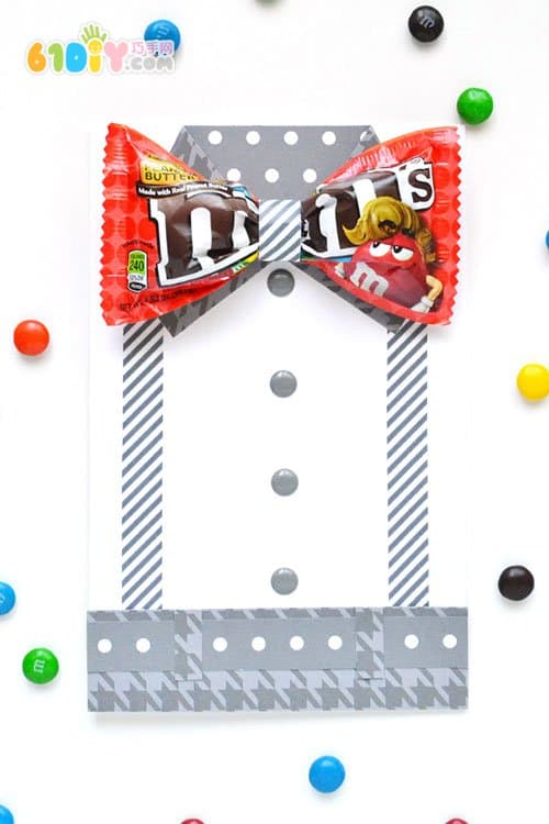 Father's Day Creative Gift m&m Bow Tie Greeting Card