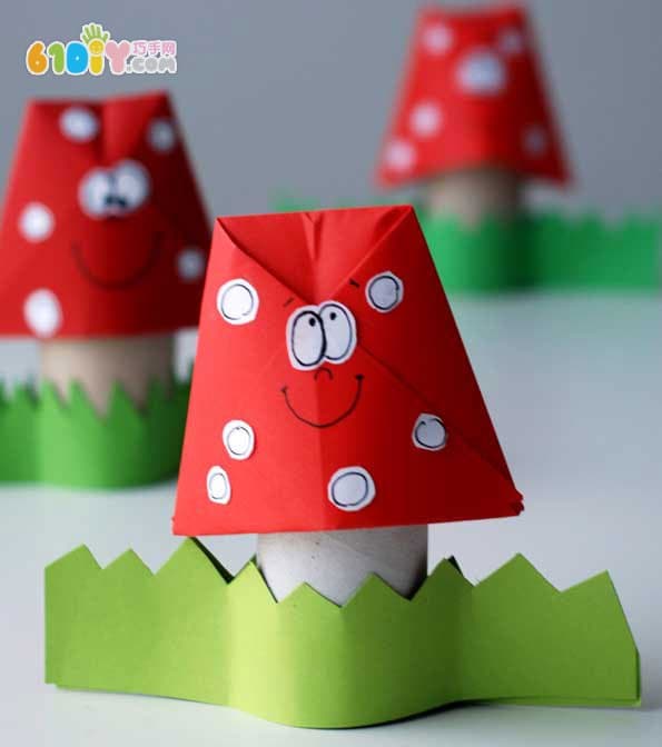 Children's creative handmade three-dimensional small mushroom