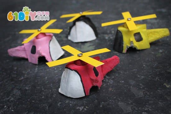 Egg box waste utilization making helicopter