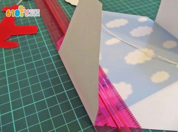 Holiday creative greeting card DIY flying airplane