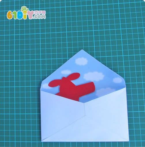 Holiday creative greeting card DIY flying airplane