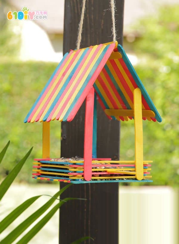 Ice cream stick making small bird house
