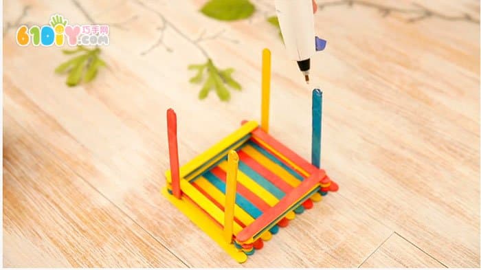 Ice cream stick making small bird house