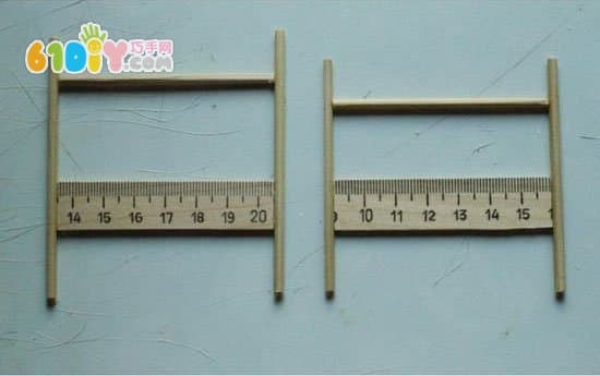 Toothpick bamboo stick making cot in the doll house