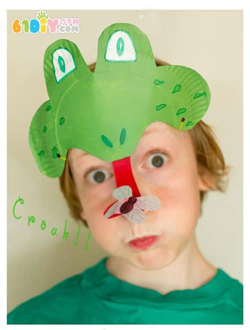 Paper tray frog mask handmade DIY