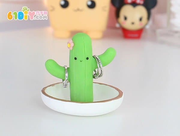 Clay handmade cartoon cactus