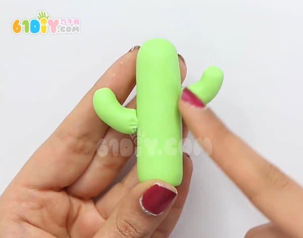 Clay handmade cartoon cactus