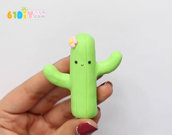 Clay handmade cartoon cactus