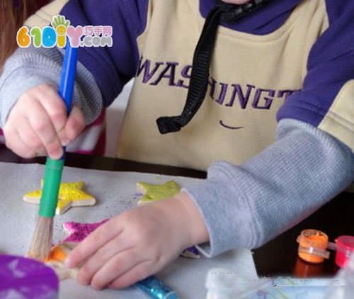 Salt dough making beautiful star ornaments