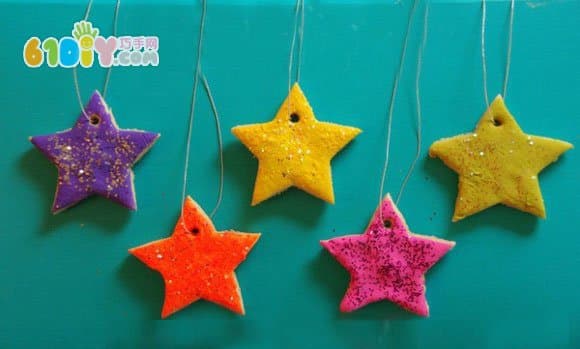 Salt dough making beautiful star ornaments