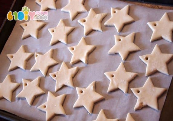 Salt dough making beautiful star ornaments