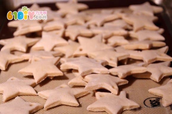 Salt dough making beautiful star ornaments